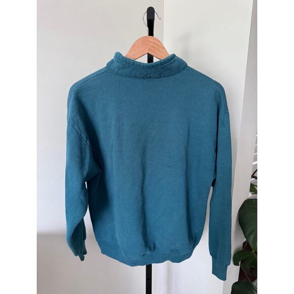 Jerzee Glacier Park Vintage 1/4 Zip Pullover Teal - Picture 4 of 6